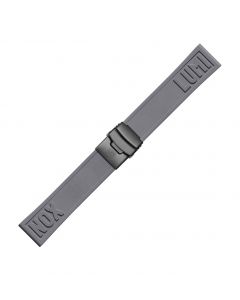 Luminox Armband Kautschuk Grau 24mm FPX.2406.80B.K, Schwarze Faltschließe