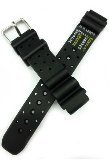 CITIZEN Original-Uhrband f.Damentaucheruhr EP6050 + EP6051 Gummi schwarz 15mm Anstoß