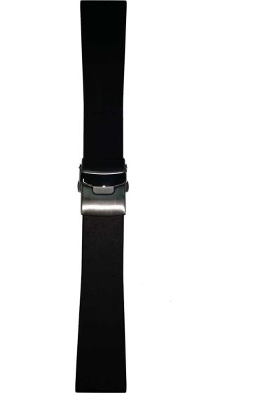 Natur-Kautschuk-Uhrband mit Edelstahl-Faltschliesse Bandanstoss 24 mm